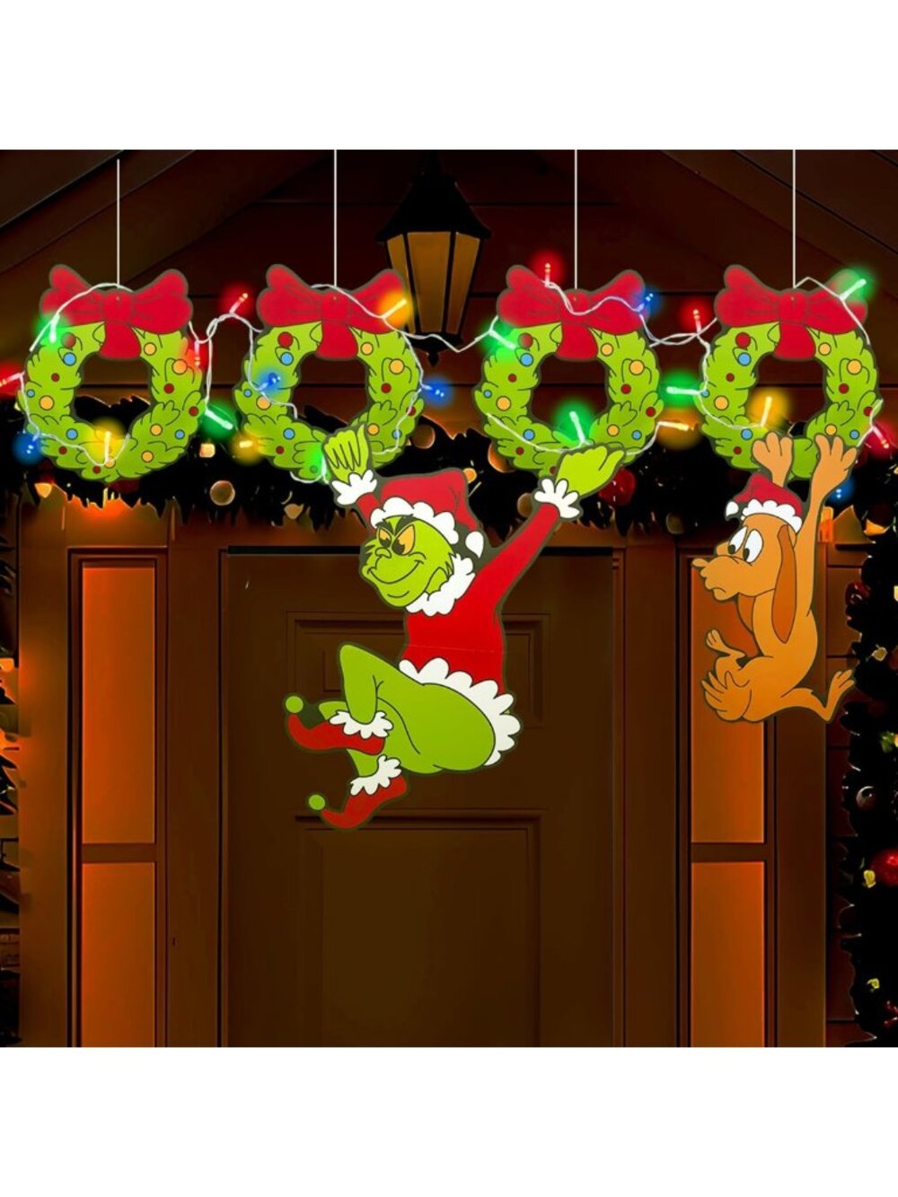 Light Up Christmas Fence Decorations - 6Pcs LED Peeker Signs for Yard & Garden